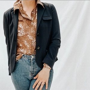 Sheer reptile button down